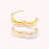Thumbnail: Tricolor Stripe Huggy Hoops in 14K Gold – GE0502