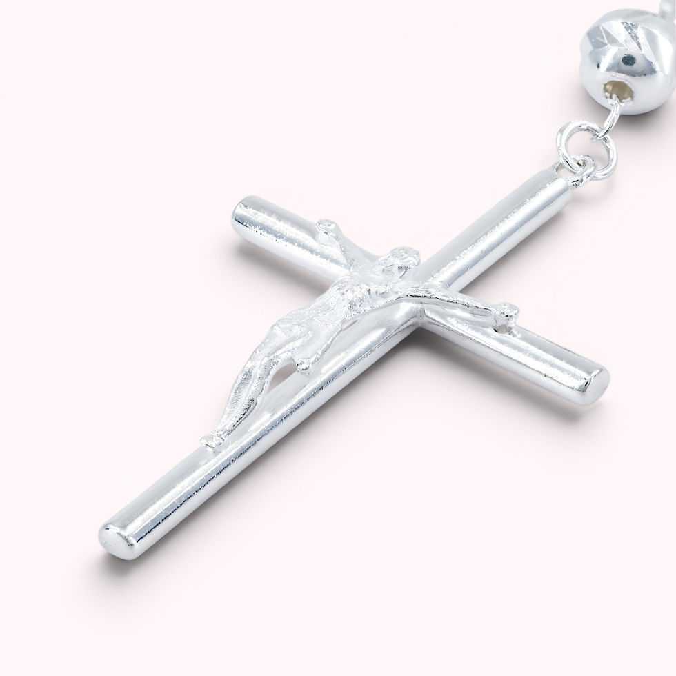 Miniatura: 925 Sterling Silver Rosary Necklace, SC0087