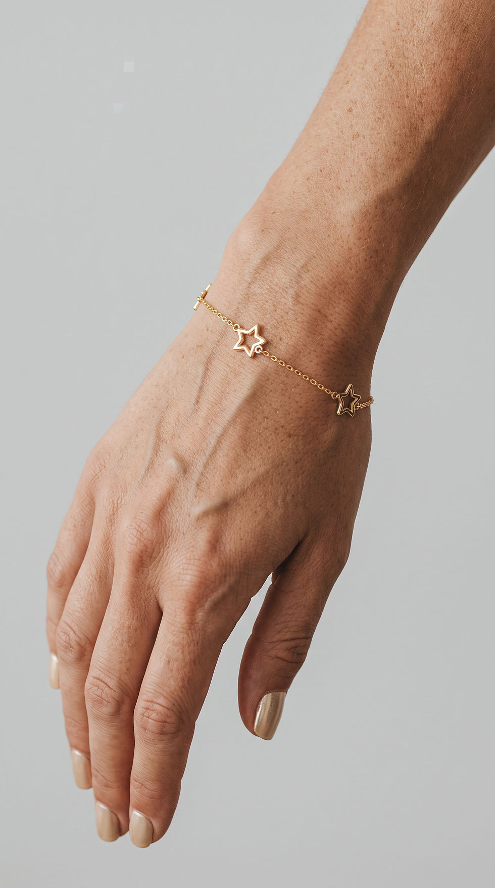 Miniatura: Tobillera de oro macizo de 14 quilates con eslabones de cable y dijes con forma 