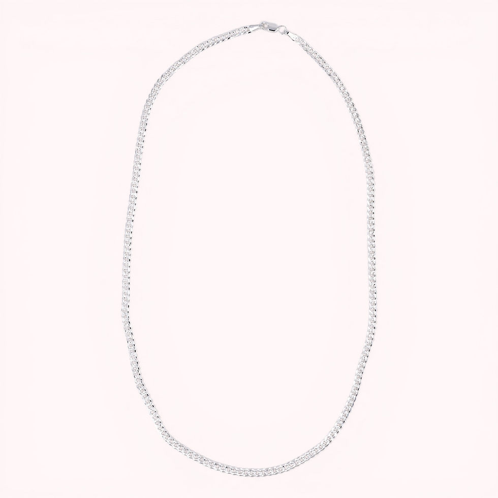 Thumbnail: Sterling Silver Diamond Cut Curb Chain Necklace, SC0084