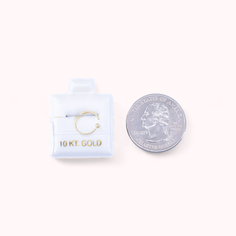 Miniatura: Aro abierto versátil con cuentas en oro de 10 quilates – GE0523