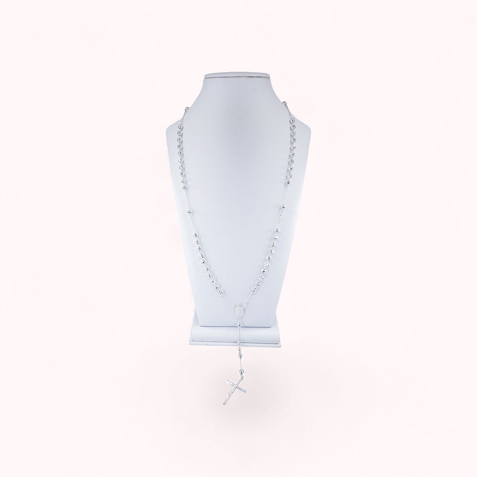 Miniatura: 925 Sterling Silver Rosary Necklace, SC0087
