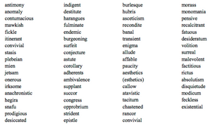ENG3U - Vocabulary words
