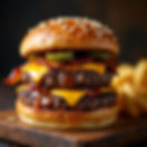 Ultimate Double Cheeseburger with Gooey Cheese & Sweet Caramelized Sauce 🧀🍯_Get ready fo