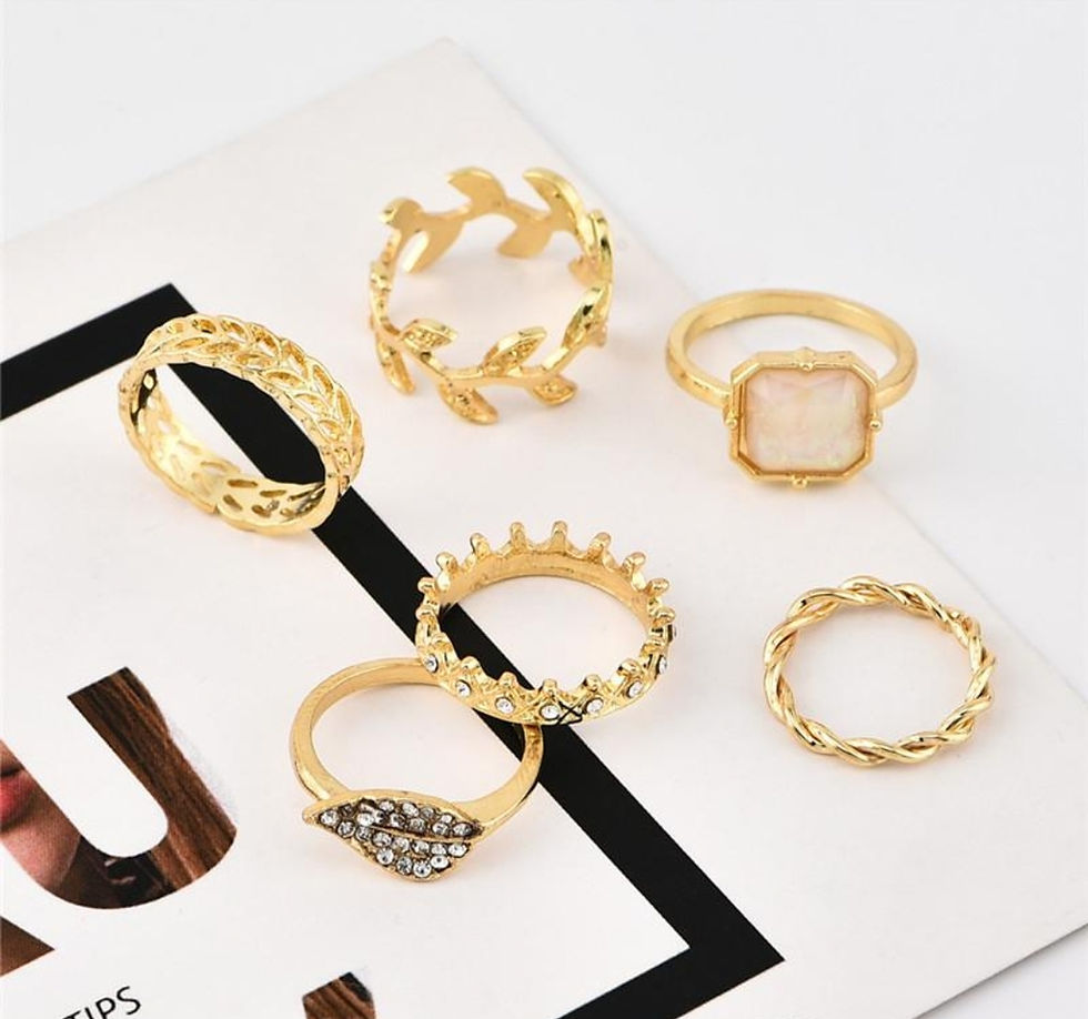Thumbnail: Boho Leaf Ring Set