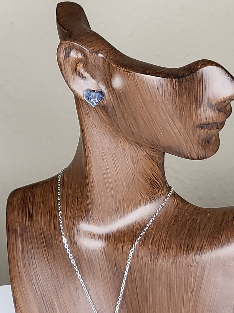 Thumbnail: Love ECG Necklace and Earring Set 