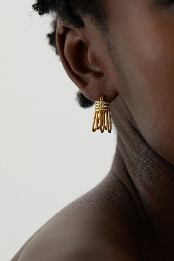 Thumbnail: Road to Sparkles 18k Gold Plated Cubic Zirconia Women's Earrings