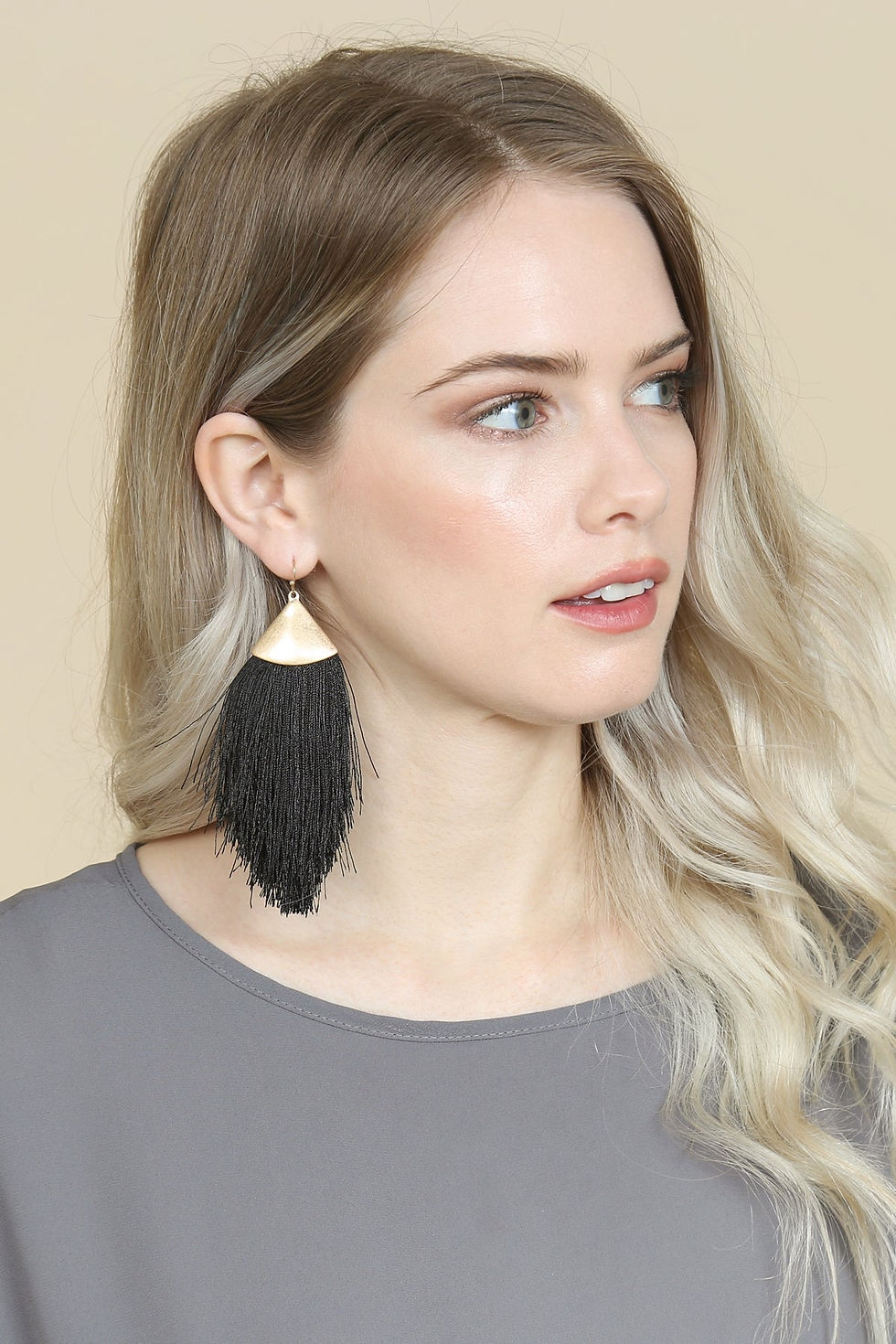 Thumbnail: Oversized Tassel Drop Earrings