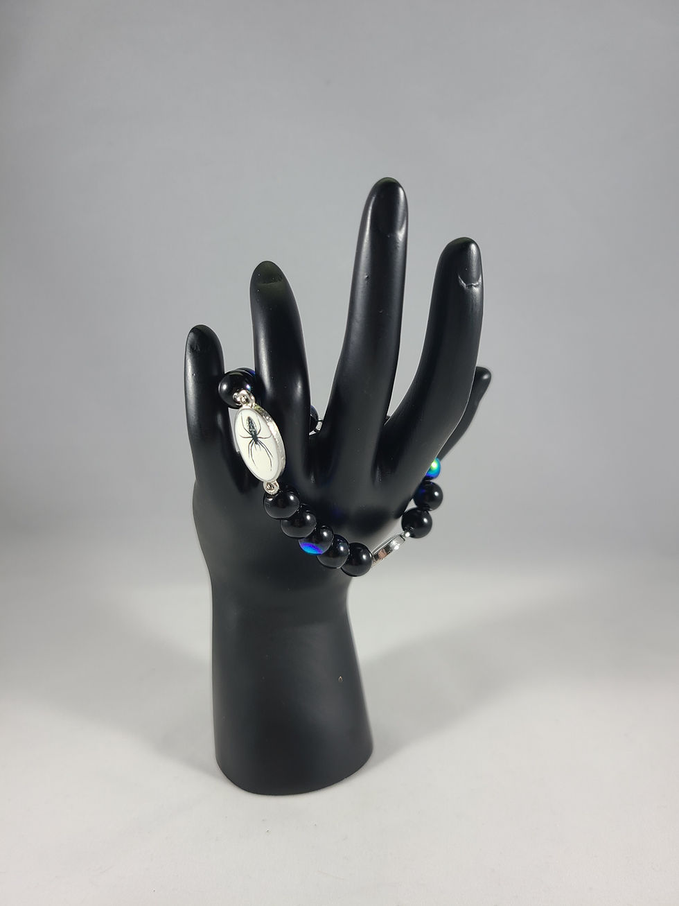 Thumbnail: Black Spider Beaded Bracelet 