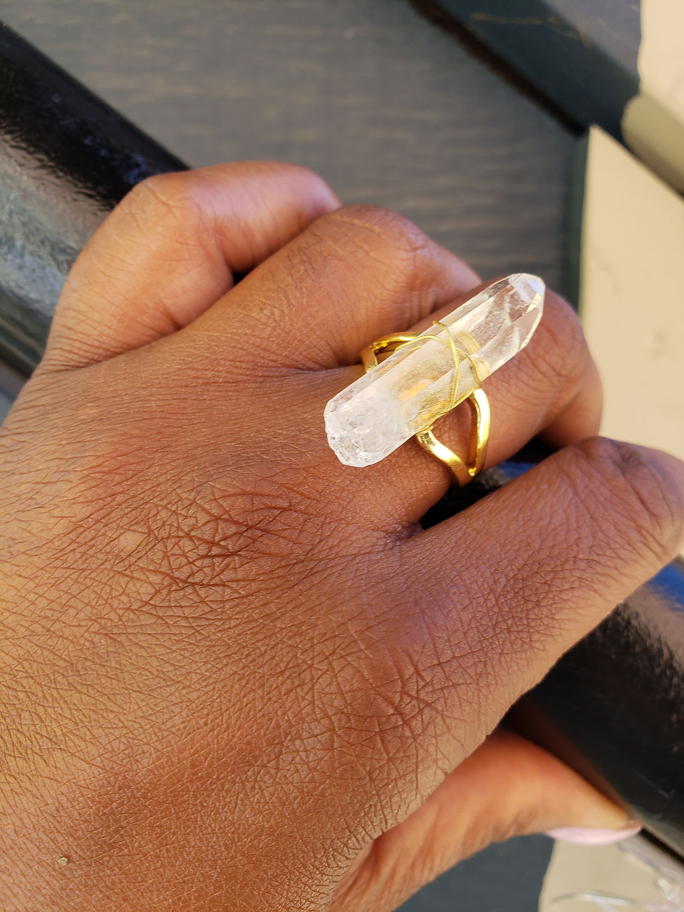 Thumbnail: Natural Quartz Stone Ring