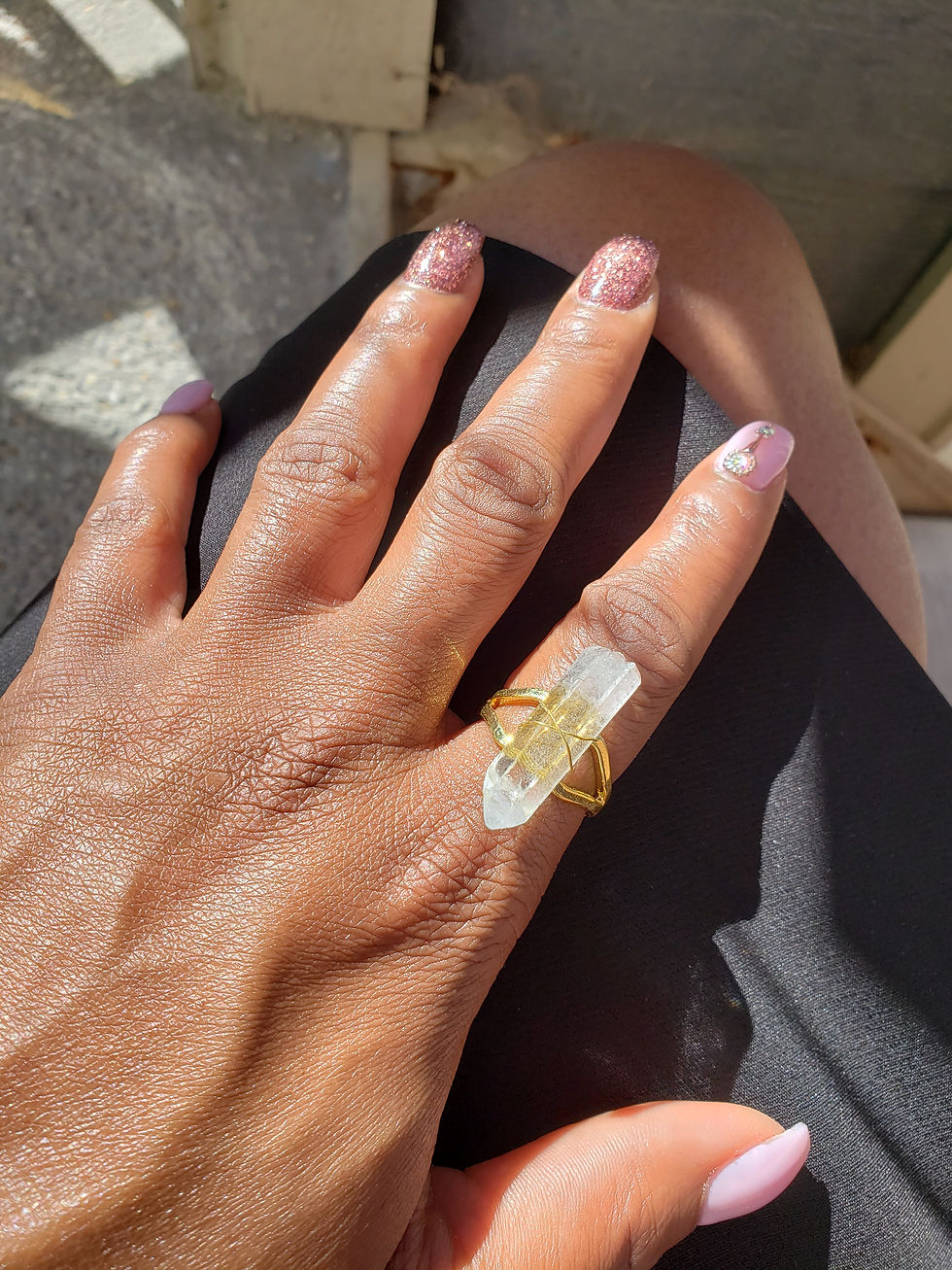 Thumbnail: Natural Quartz Stone Ring