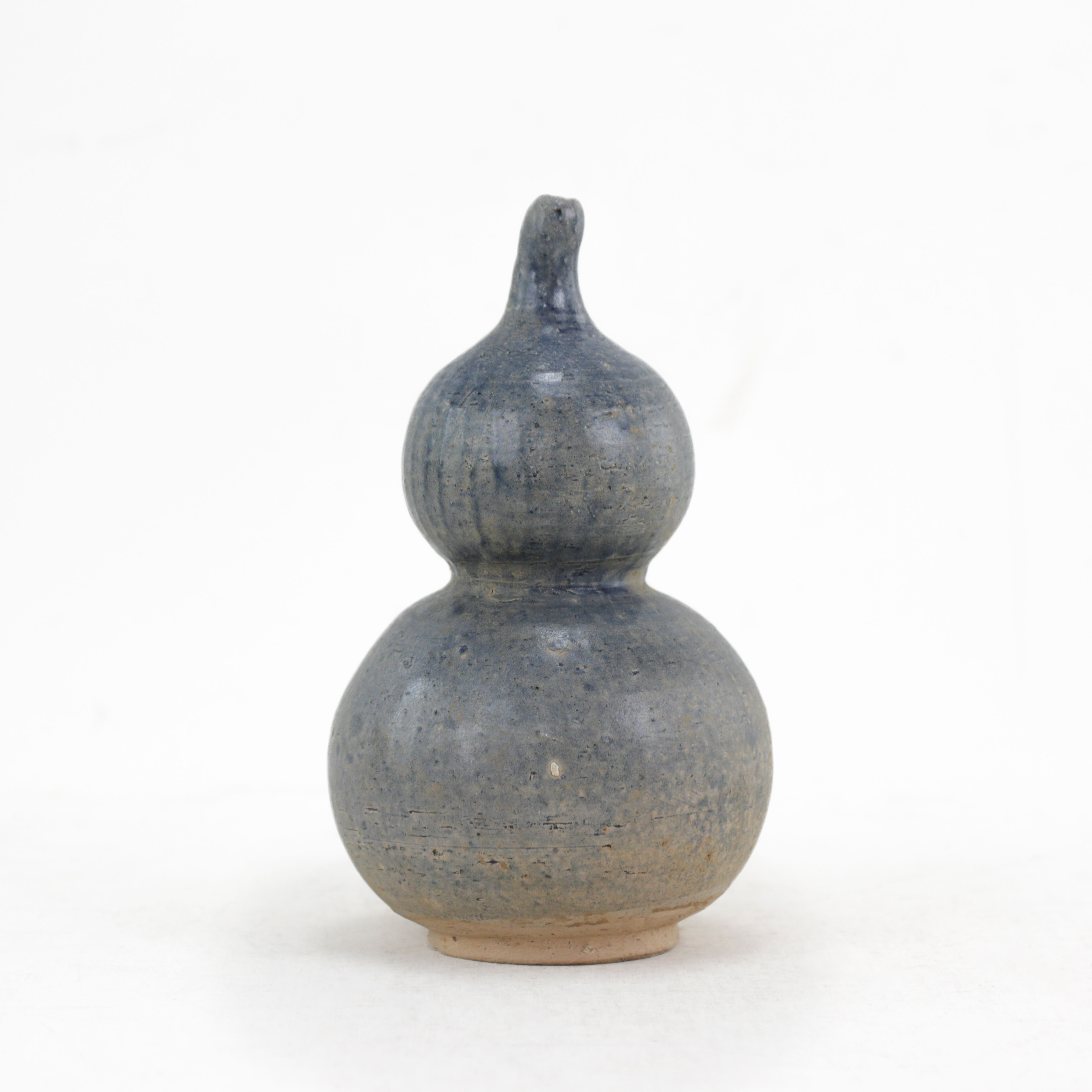 Late Tang Dynasty Blue Glazed Gourd Vase