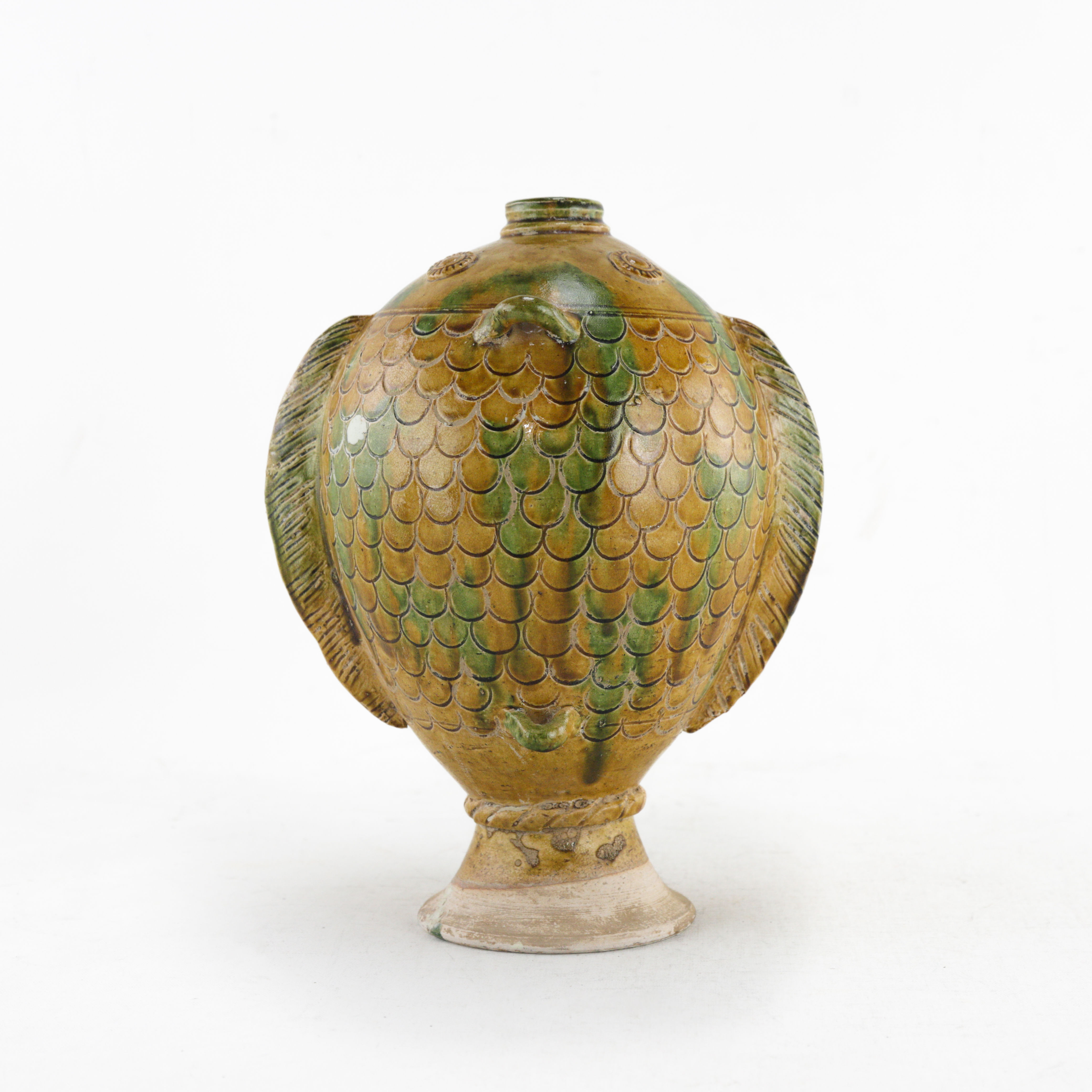 Tang Dynasty Tri-Color Fish-Shaped Vase