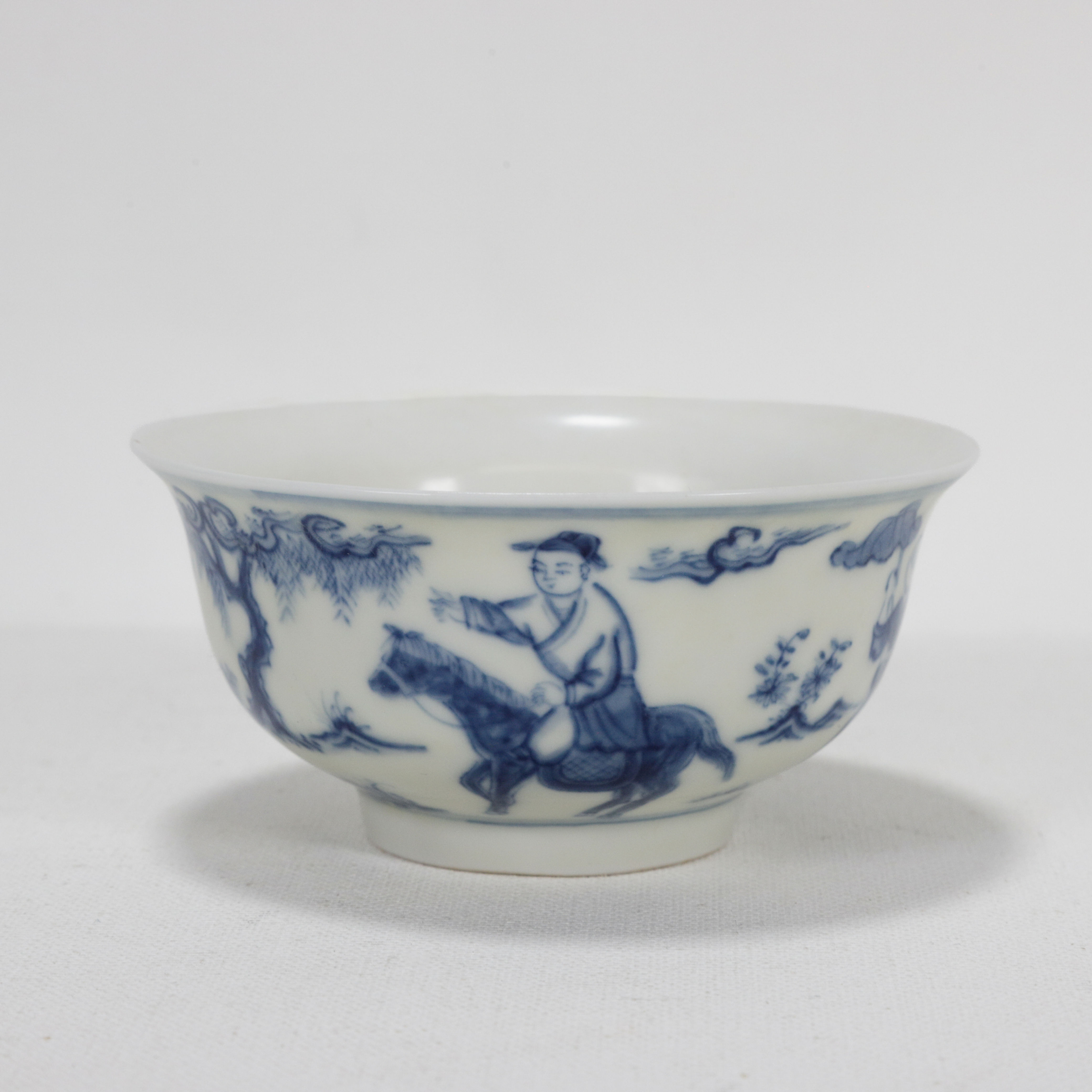 Small Blue and White Bowl with Boys Design, “Da Ming Chenghua Nian Zhi” Mark