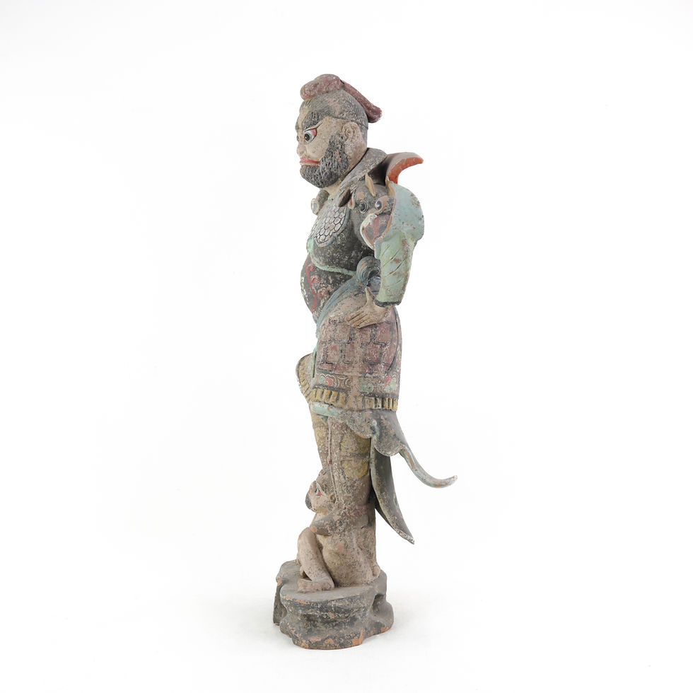 Thumbnail: Tang Dynasty Painted Heavenly King Pottery Figurines