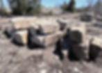Limestone rock pile at Ontario quarry