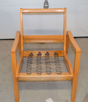 Bare chair before being upholstered