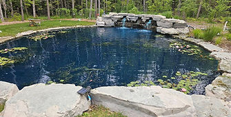 North of 12 Contracting pond and landscape project with forested surroundings, providing excavation and land development services in Victoria Harbour, Midland, Simcoe County, Georgian Bay & Muskoka