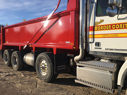 Morden Dump Truck with logo on the door