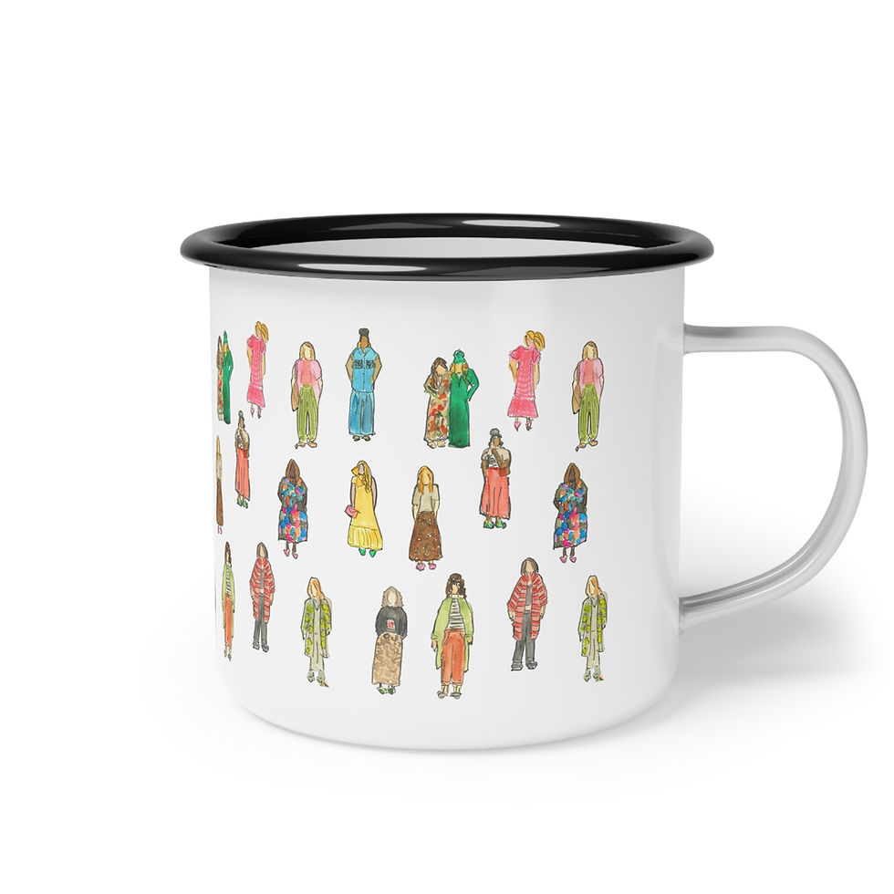 Thumbnail: Enamel camp cup with original watercolor artwork