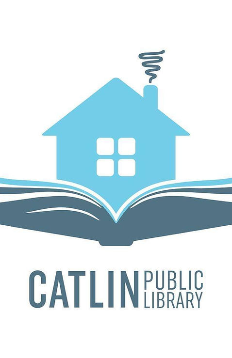 the library logo is an open book with a house on top.