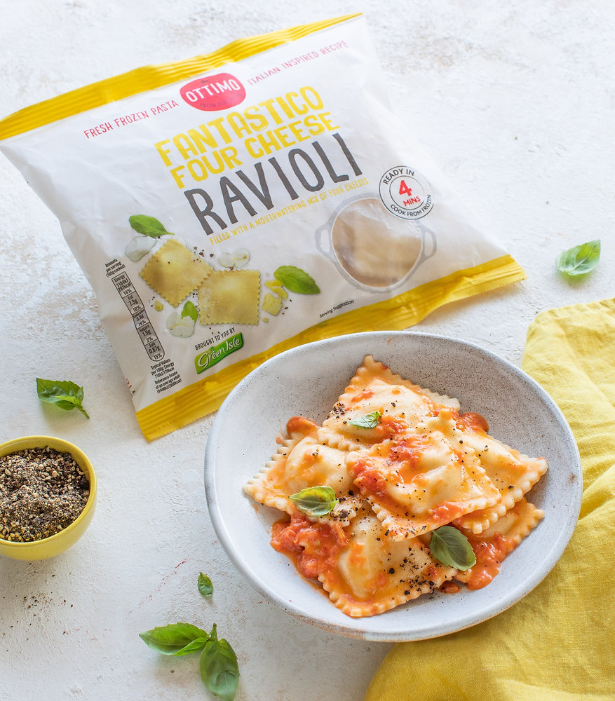 Four Cheese Ravioli with a simple tomato butter sauce