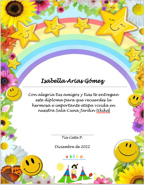 Miniatura: Diploma de Egreso de Kinder