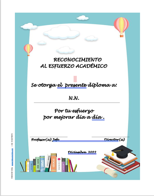 Miniatura: Diploma Esfuerzo Académico