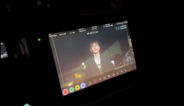 My son Jacob standing in for a camera test at 5:30am for shooting the promo trailer for Running with Scissors
