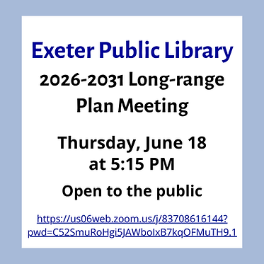 Long Range Plan meeting on Thursday, June 18 at 5:15 PM