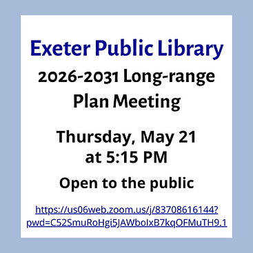 Long Range Plan Meeting on Thursday, May 21 at 5:15 PM.