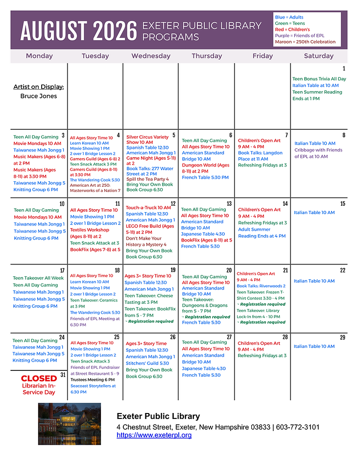 2026 August Event Calendar