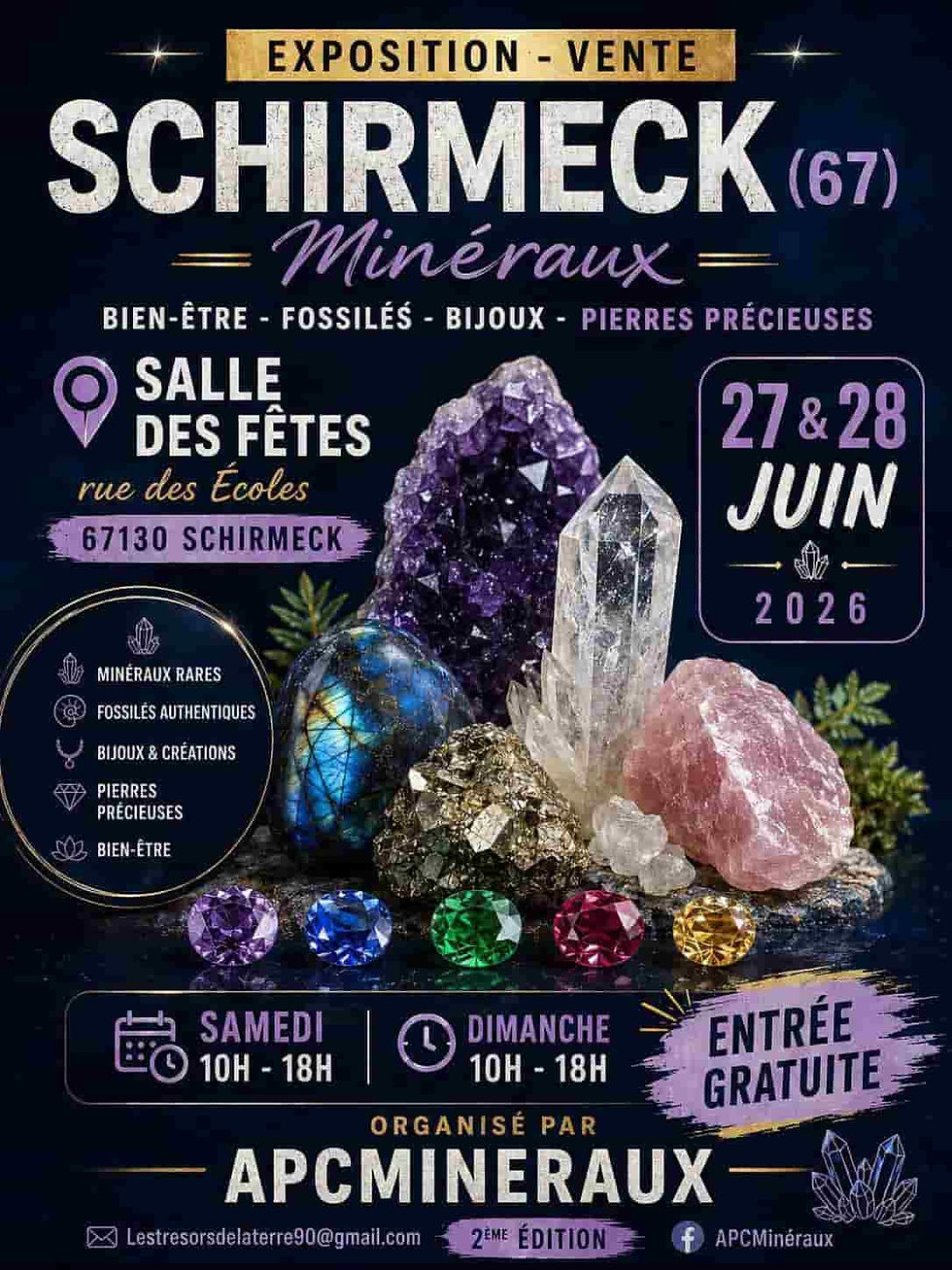affiche du salon des minéraux de schirmeck