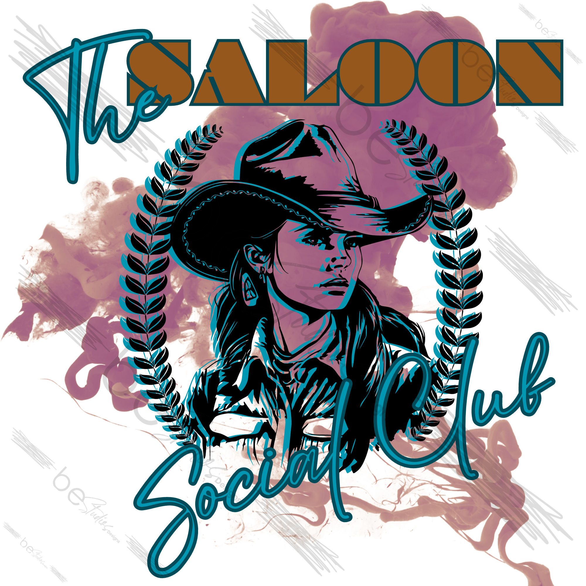 The Saloon Girl Pink Digital Design