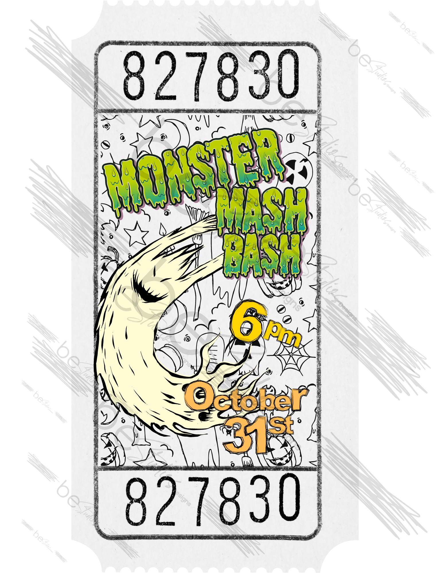 Monster Mash Bash Ghost Digital Design