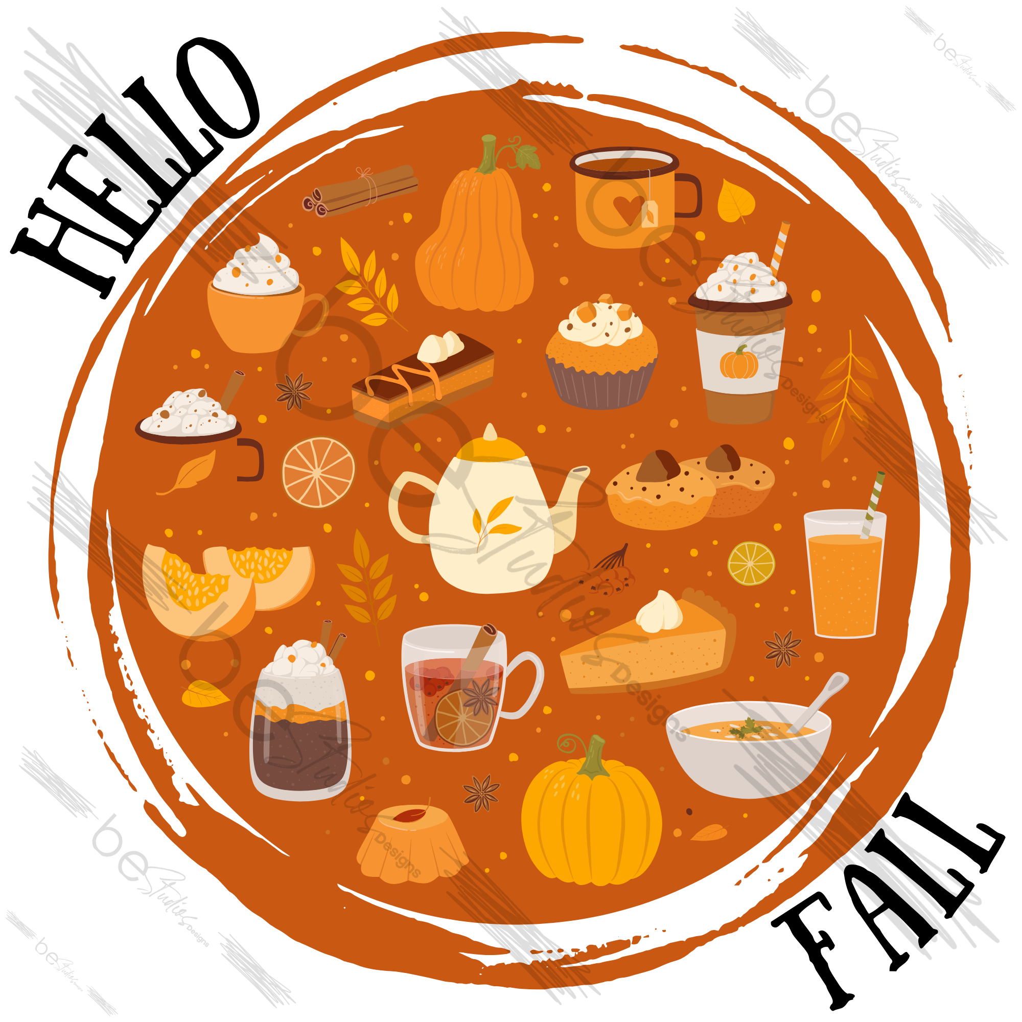 Hello Fall Rust Digital Design