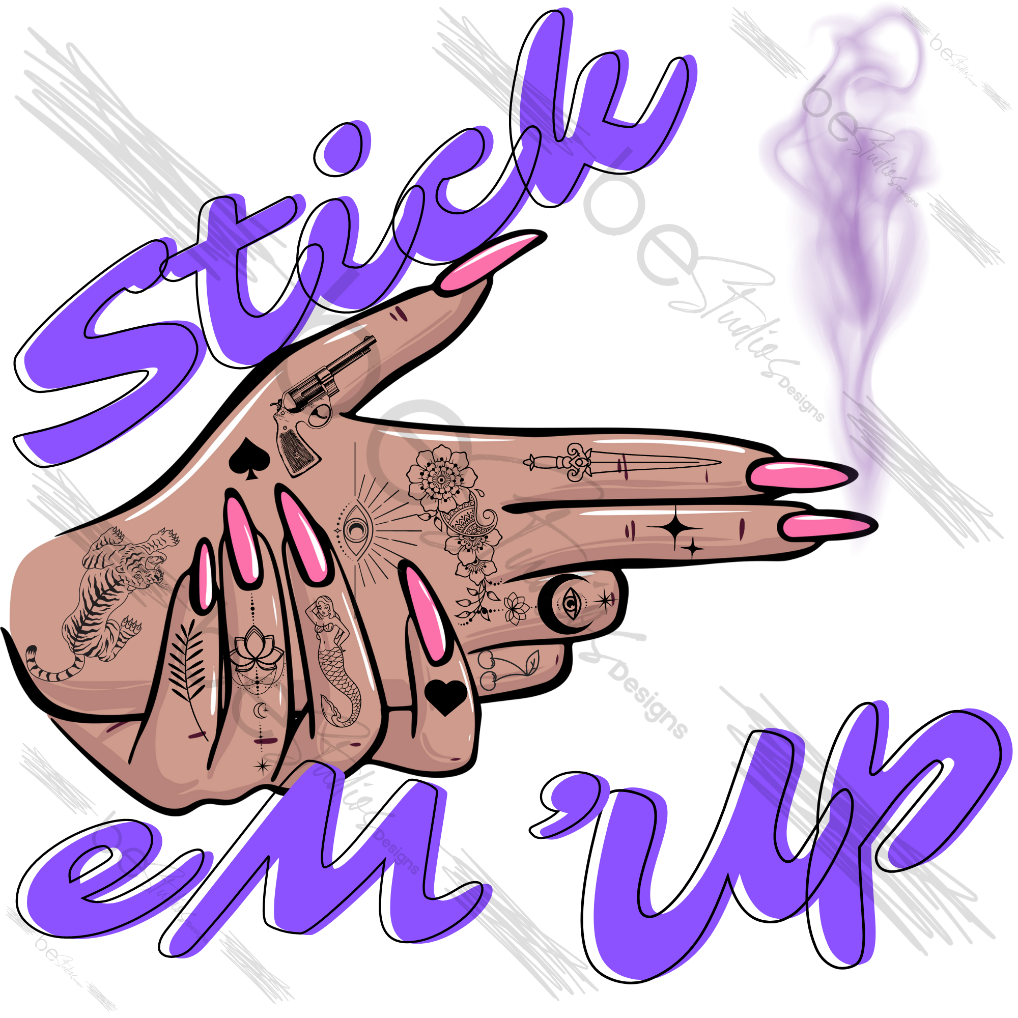 Stick Em' Up Purple Digital Design