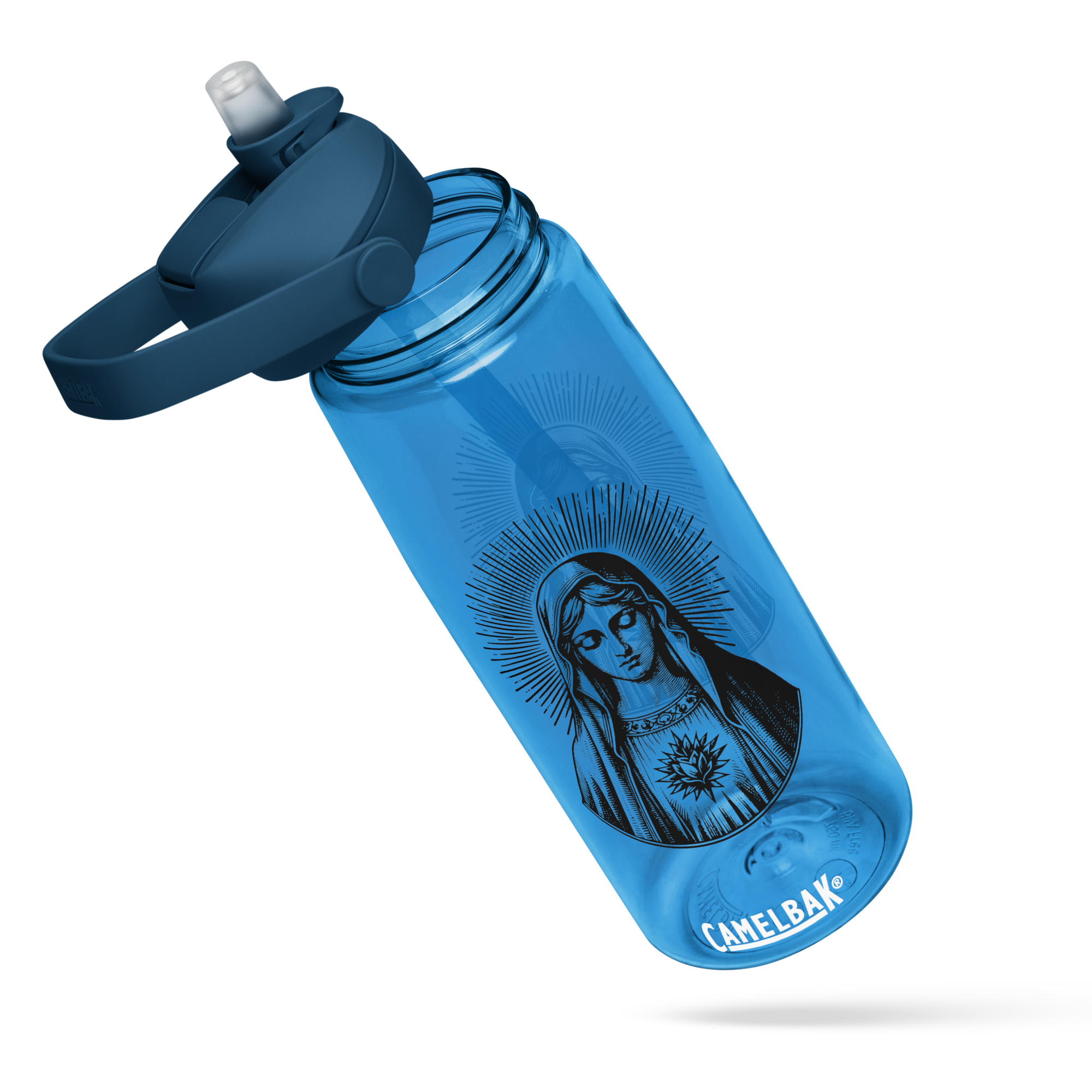 Sacred Heart Flip Straw Water Bottle