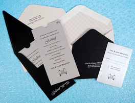Grey, black, and white invitation 