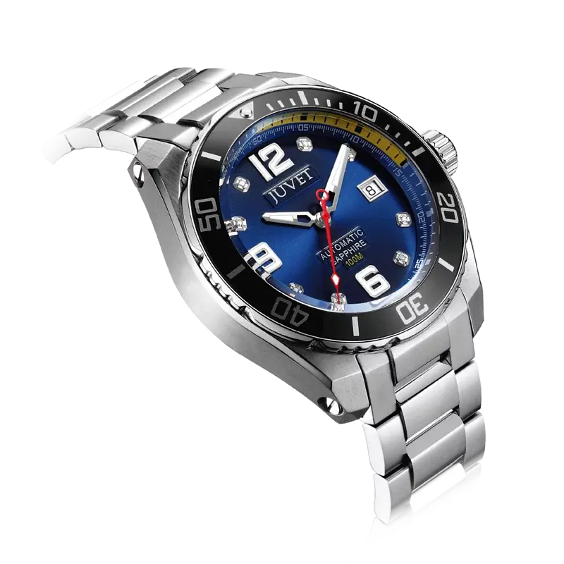 縮圖：JUVET JV3022 男裝潛水錶 機械錶 銀藍色