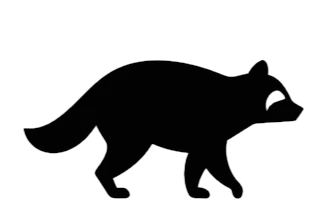 raccoon silhouette walking