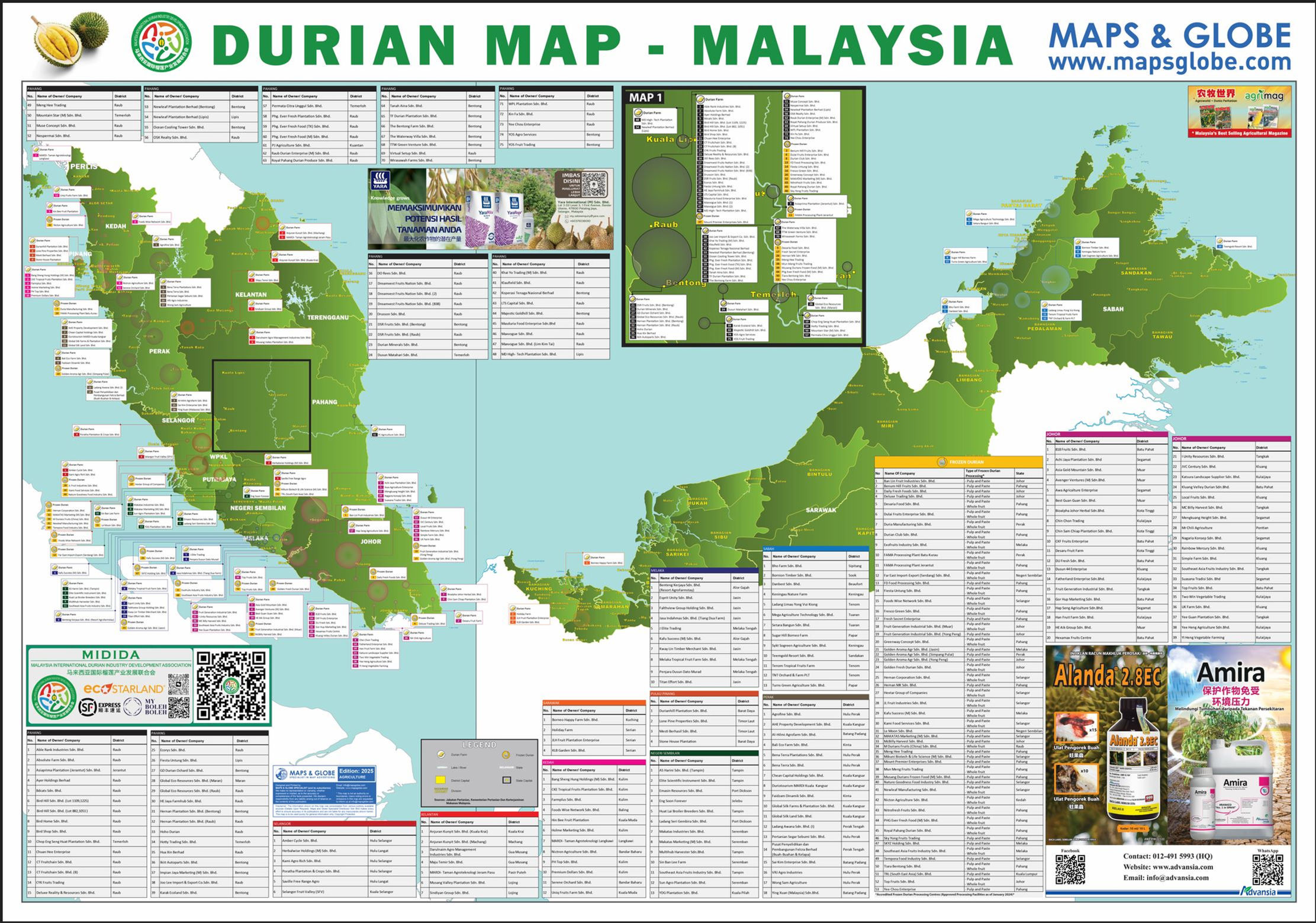 2025 ADV Map : Durian Map - Malaysia