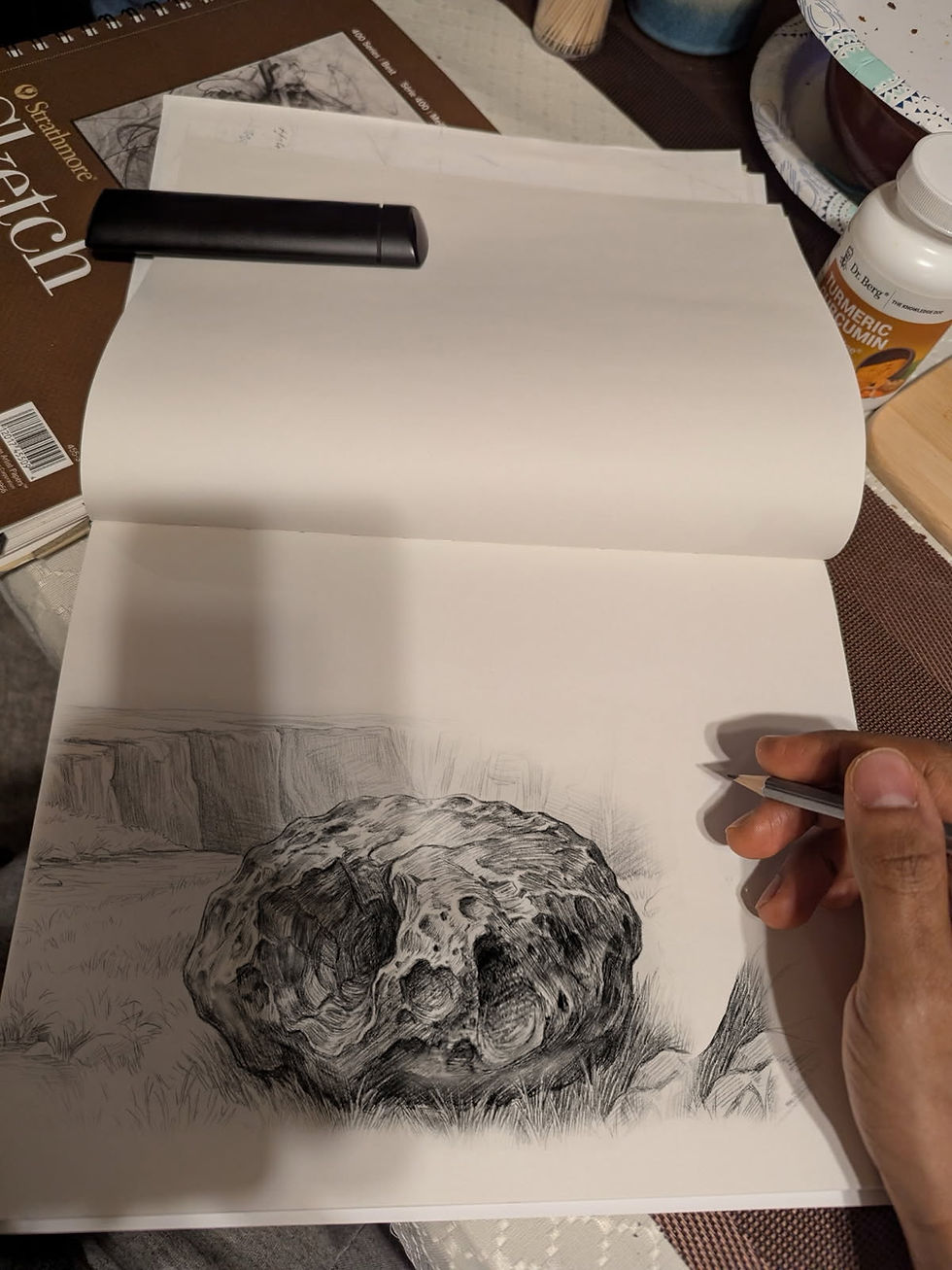 Sketching a crucial object from Bridge Over Pond.