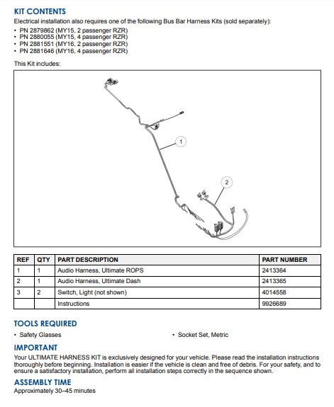 Thumbnail: Polaris 2881617 - RZR Ultimate Harness Kit