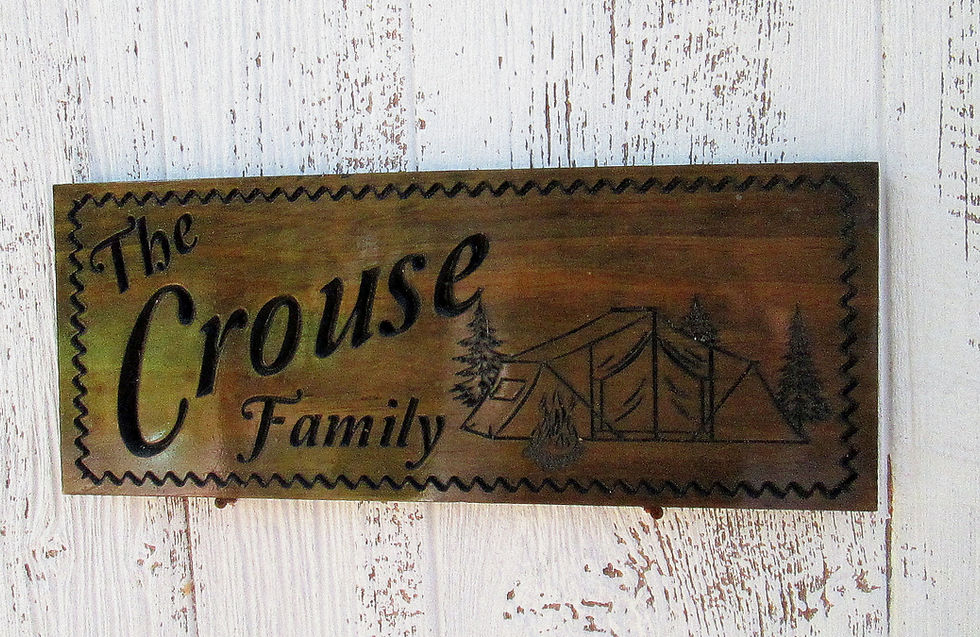 Thumbnail: Custom Camping Sign with Tent, Family Campsite Sign, C105