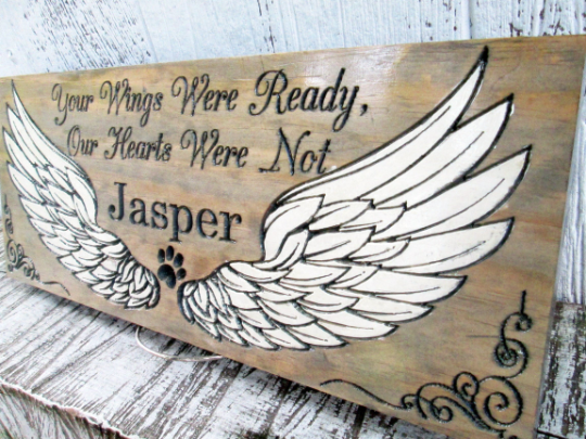 Thumbnail: Custom pet memorial sign side view 2