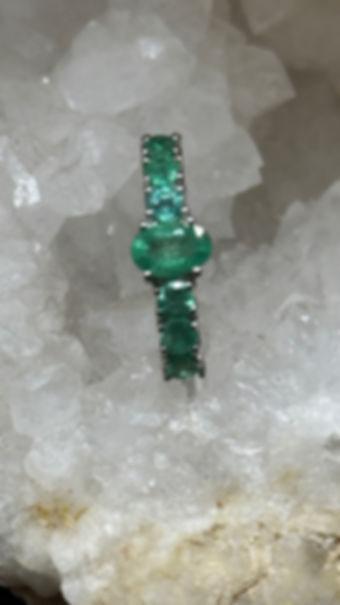 Genuine Emerald Crystal Ring