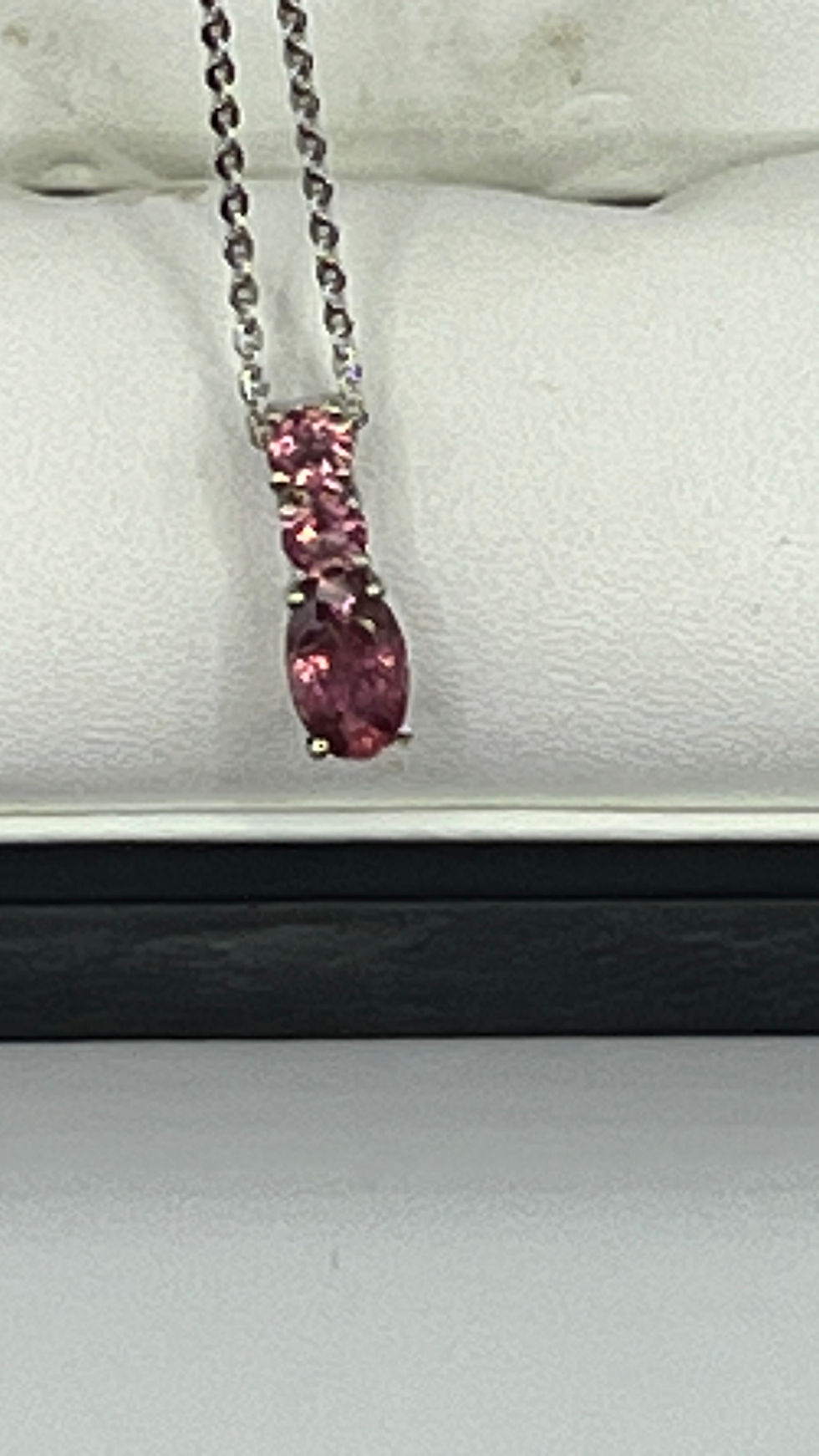 Thumbnail: Genuine Pink Tourmaline Crystal Necklace