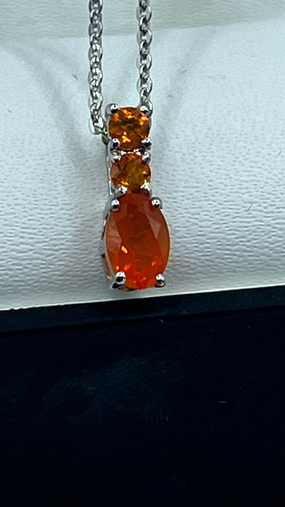 Thumbnail: Genuine Fire Opal Crystal Necklace