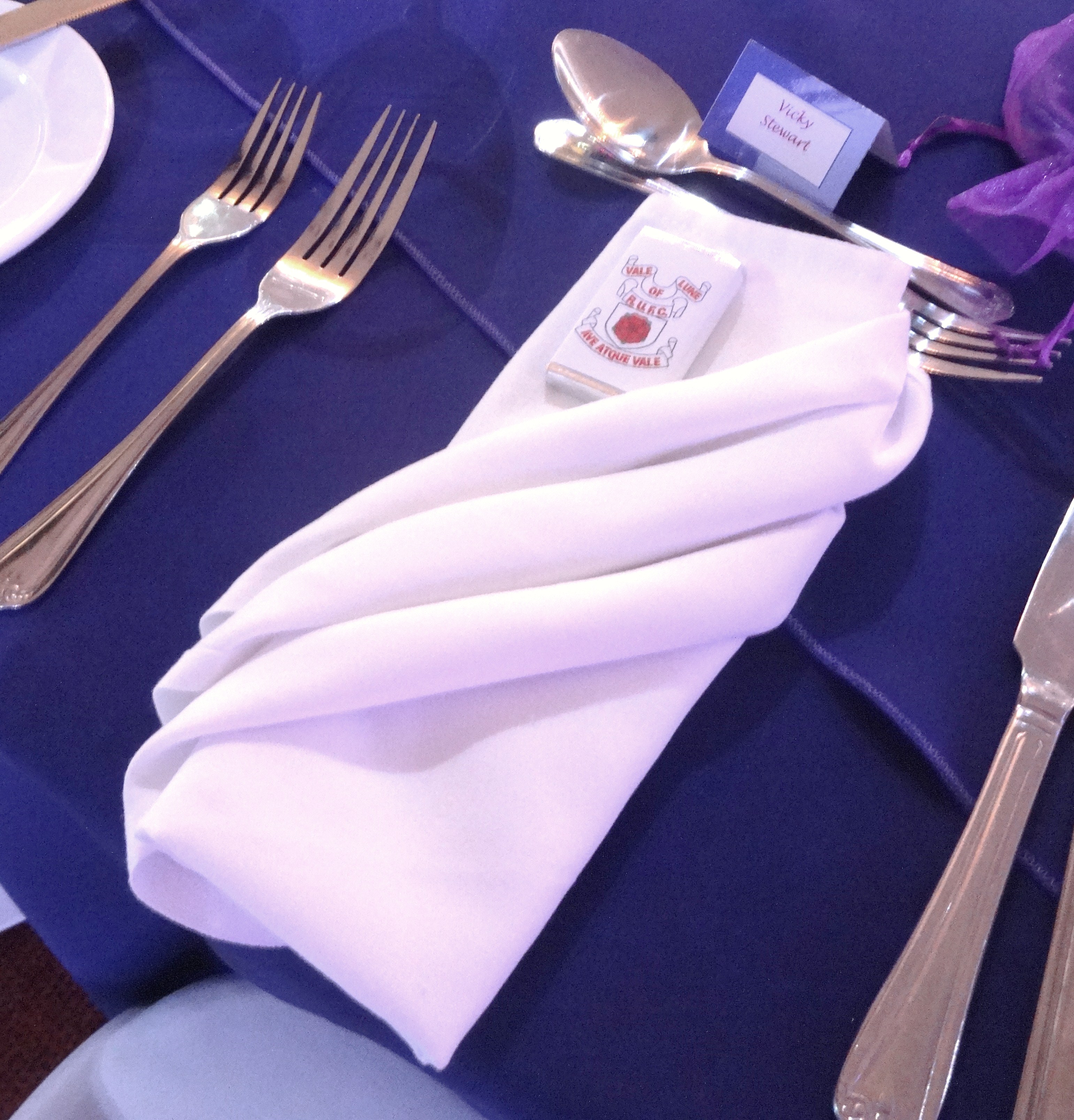 White pleated napkin